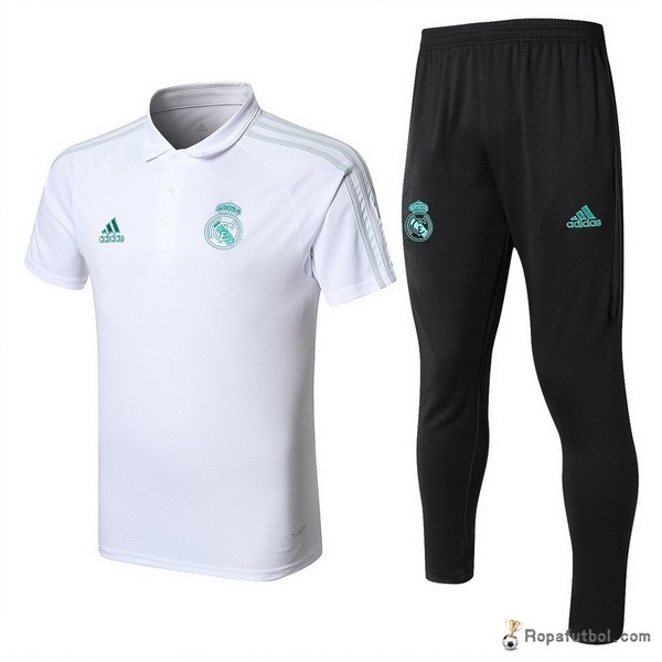 Polo Real Madrid Conjunto Completo 2017/18 Blanco